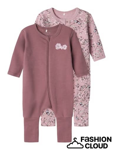 NBFNIGHTSUIT 2P ZIP BLOMSTER