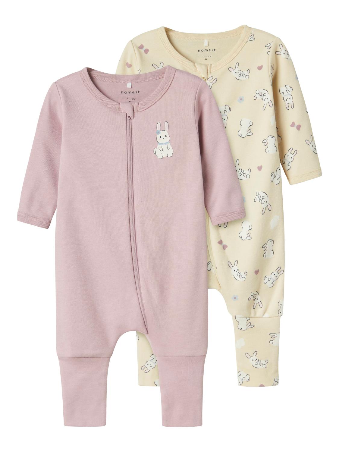 NBFNIGHTSUIT RABBIT 2PK PYSJAMAS